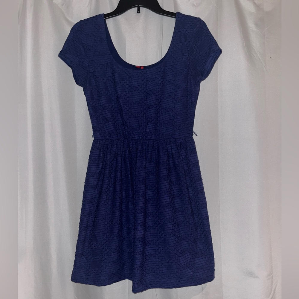Navy blue dress with floral pattern size small